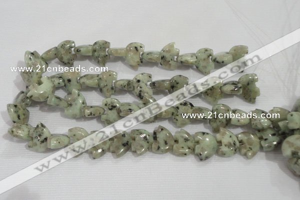 CFG809 12.5 inches 14*18mm carved animal sesame jasper beads