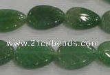 CFG818 12.5 inches 15*20mm carved leaf green aventurine beads wholesale