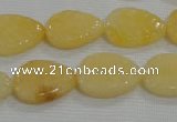 CFG820 12.5 inches 15*20mm carved leaf yellow jade beads wholesale