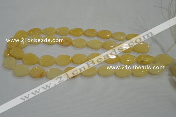 CFG820 12.5 inches 15*20mm carved leaf yellow jade beads wholesale