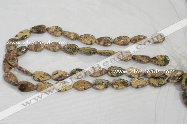 CFG824 12.5 inches 15*20mm carved leaf ocean stone beads wholesale