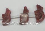 CFG856 Top-drilled 10*23mm carved animal rhodochrosite beads