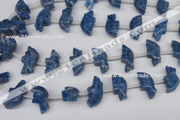 CFG861 Top-drilled 10*20mm carved animal lapis lazuli gemstone beads