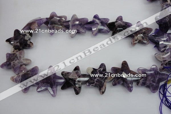 CFG911 15.5 inches 30*33mm faceted & carved star dogtooth amethyst beads