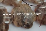 CFG931 15.5 inches 32*33mm faceted & carved flower moonstone beads