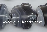 CFG947 15.5 inches 32*33mm carved flower grey botswana agate beads