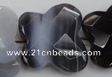 CFG951 30*33mm faceted & carved butterfly grey botswana agate beads