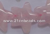 CFG965 15.5 inches 30*33mm faceted & carved star rose quartz beads