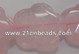 CFG967 15.5 inches 32*33mm faceted & carved flower rose quartz beads