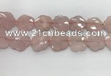 CFG978 15.5 inches 33*33mm carved flower rose quartz beads