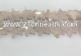 CFG983 15.5 inches 33*33mm carved star rose quartz beads