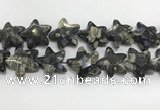 CFG985 15.5 inches 33*33mm carved star grey opal gemstone beads