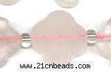 CFG990 15 inches 16mm - 17mm carved flower rose quartz beads