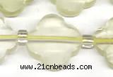 CFG991 15 inches 16mm - 17mm carved flower lemon quartz beads