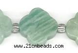 CFG992 15 inches 16mm - 17mm carved flower amazonite beads