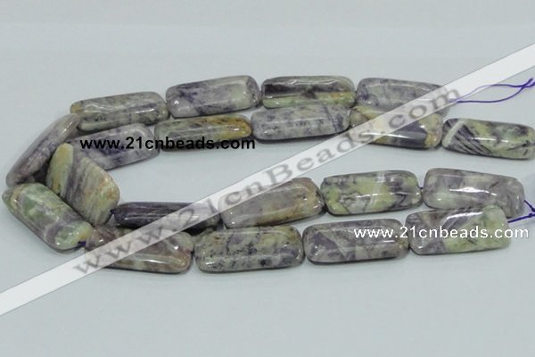 CFJ11 15.5 inches 15*30mm rectangle natural purple flower stone beads