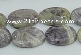 CFJ12 15.5 inches 13*18mm oval natural purple flower stone beads