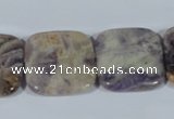 CFJ18 15.5 inches 25*25mm square natural purple flower stone beads