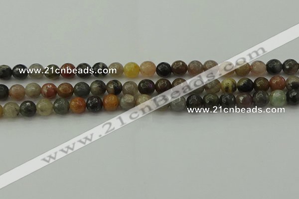 CFJ211 15.5 inches 6mm faceted round fancy jasper beads wholesale