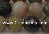 CFJ215 15.5 inches 14mm faceted round fancy jasper beads wholesale