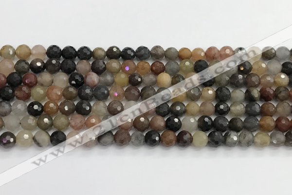 CFJ217 15.5 inches 6mm faceted round fancy jasper beads