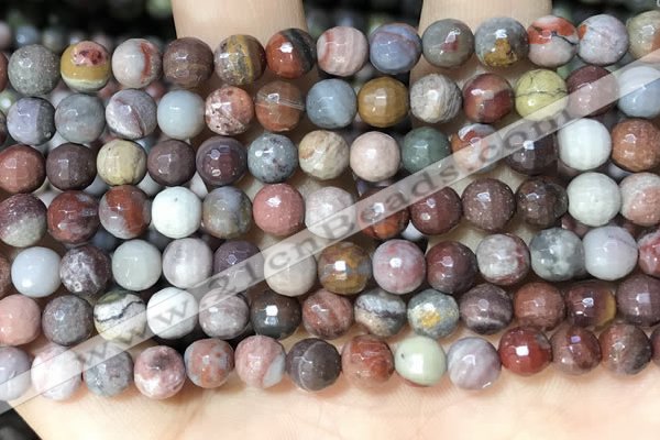 CFJ251 15.5 inches 6mm faceted round fantasy jasper beads wholesale