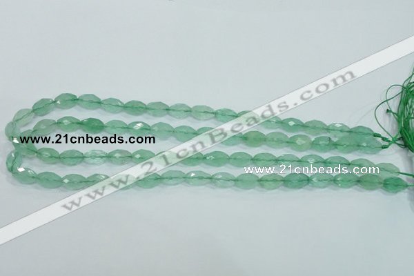 CFL102 15.5 inches 8*12mm faceted rice natural green fluorite beads