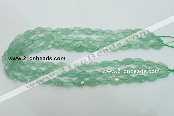 CFL103 15.5 inches 10*14mm faceted oval natural green fluorite beads