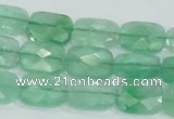 CFL104 15.5 inches 12*16mm faceted rectangle natural green fluorite beads