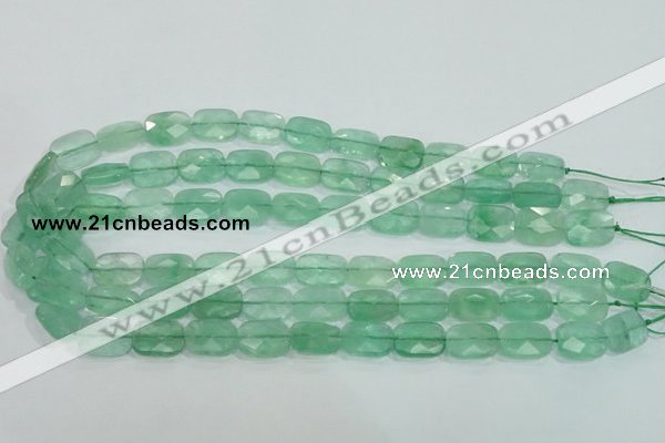 CFL104 15.5 inches 12*16mm faceted rectangle natural green fluorite beads