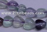 CFL1051 15 inches 8*8mm heart natural fluorite gemstone beads