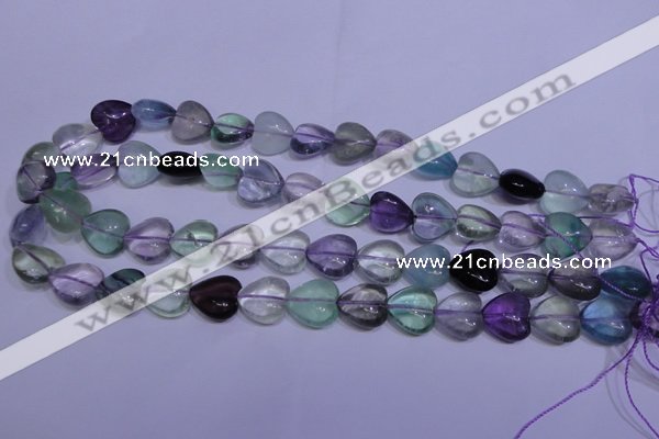 CFL1053 15 inches 12*12mm heart natural fluorite gemstone beads