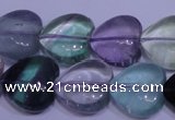 CFL1055 15 inches 16*16mm heart natural fluorite gemstone beads