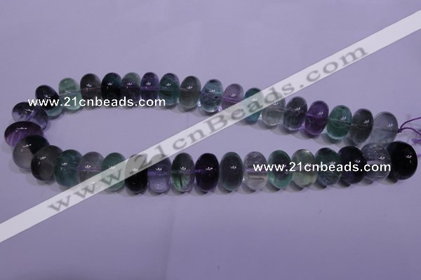 CFL1072 15 inches 10*18mm rondelle natural fluorite gemstone beads