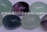 CFL1075 15 inches 18*22mm nuggets natural fluorite gemstone beads