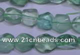 CFL1083 15 inches 10*13mm faceted nuggets green fluorite beads