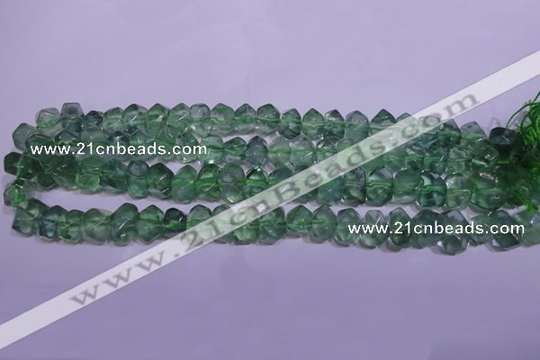 CFL1085 15 inches 9*12mm faceted nuggets green fluorite beads