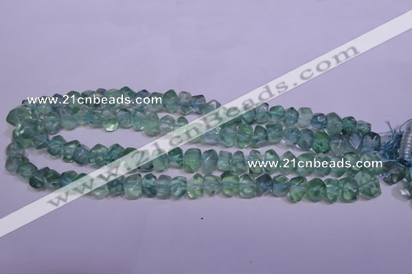 CFL1087 15 inches 8*12mm faceted nuggets blue fluorite beads