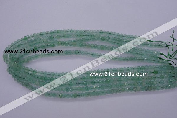 CFL110 15.5 inches 4*6mm faceted rondelle green fluorite beads