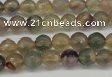 CFL1111 15.5 inches 6mm faceted round yellow fluorite gemstone beads