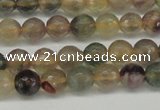 CFL1112 15.5 inches 8mm faceted round yellow fluorite gemstone beads