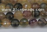 CFL1113 15.5 inches 10mm faceted round yellow fluorite gemstone beads