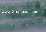 CFL112 15.5 inches 5*10mm faceted rondelle green fluorite beads