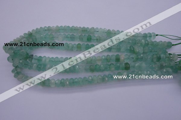 CFL112 15.5 inches 5*10mm faceted rondelle green fluorite beads