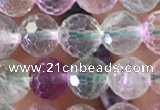 CFL1140 15.5 inches 6mm faceted round fluorite gemstone beads