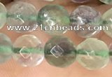 CLF1155 15.5 inches 6mm faceetd round fluorite gemstone beads