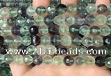 CLF1156 15.5 inches 8mm faceetd round fluorite gemstone beads