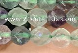 CLF1161 15.5 inches 6mm faceetd round fluorite gemstone beads