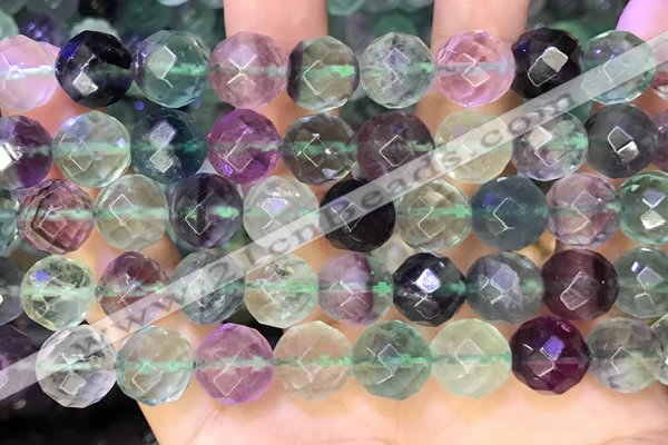 CLF1164 15.5 inches 12mm faceetd round fluorite gemstone beads