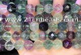 CLF1165 15.5 inches 14mm faceetd round fluorite gemstone beads